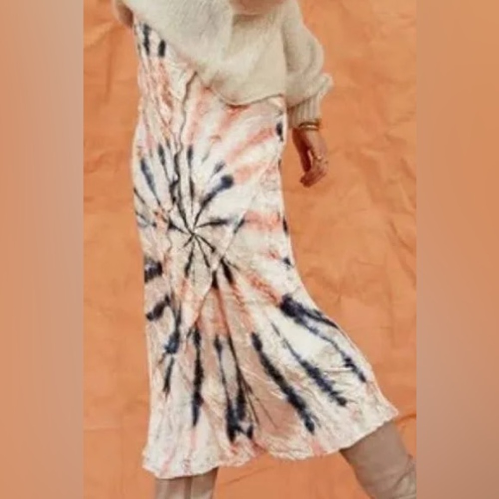 Free People Bali Serious Swagger Tie Dye Skirt Crushed Velvet! NWOT - Picture 2 of 10